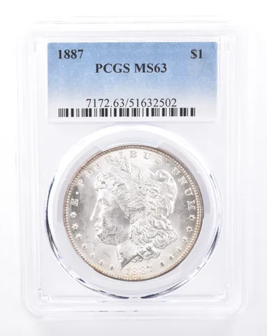 1887 Morgan Silver Dollar MS63 PCGS Beautiful Reverse *9443