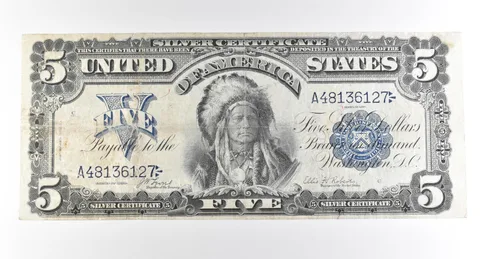 1899 $5 Silver Certificate Large Note Blue Seal Chief *2764