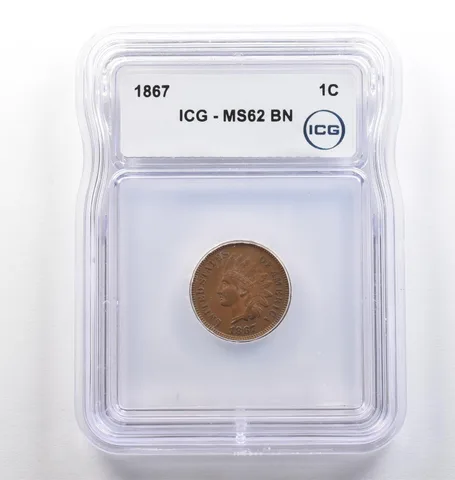 1867 Indian Head Cent MS62 BN ICG *4089