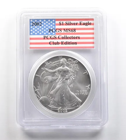 2002 American Silver Eagle Collectors Club Edition MS68 PCGS *4220