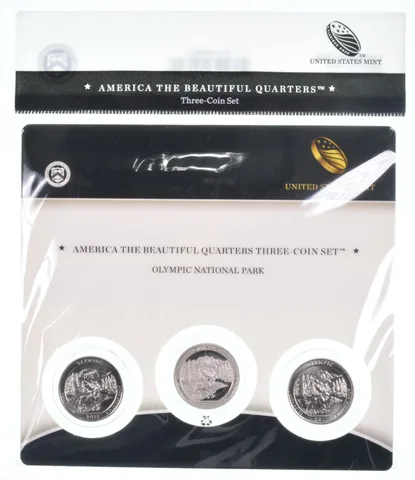 2011 Olympic National Park PDS Proof ATB 3 Quarter Coin Set Unc BU