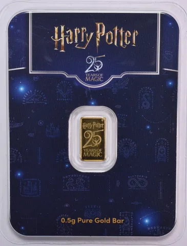 0.5 Gram Gold Bar Harry Potter 25th Anniversary In Assay