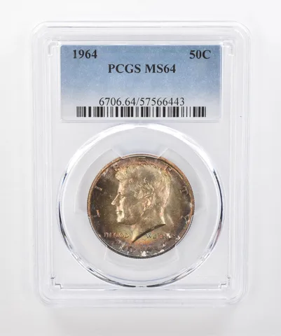1964 Kennedy Half Dollar MS64 PCGS Beautiful Tone *1390