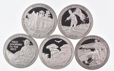2016-S America The Beautiful Quarters (clad) From Proof Set (5 coins)