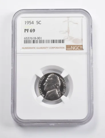 PF69 1954 Jefferson Nickel NGC a3432