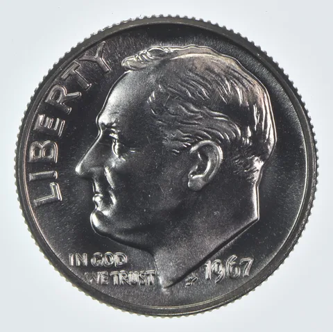 1967 Roosevelt Dime SMS Finish