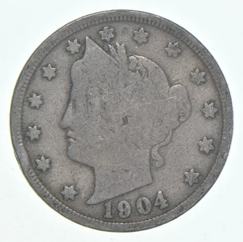 1904 Liberty V Nickel AC Average Circ