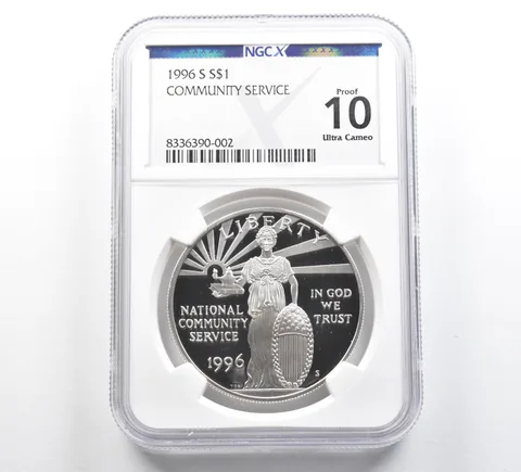 1996-S Community Service Commemorative Silver Dollar Proof 10 UCAM NGC X NGCX
