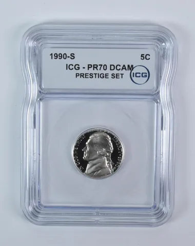 1990-S Jefferson Nickel Prestige Set PR70 DCAM ICG