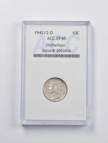 1942/2-D Mercury Dime DBL DIE Date *3065