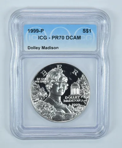 1999-P Dolley Madison Commemorative Silver Dollar PR70 DCAM ICG
