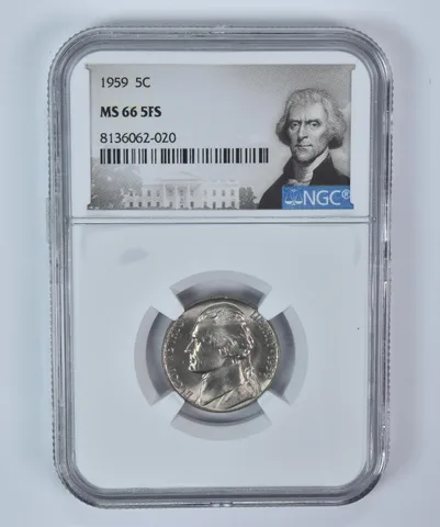 1959 Jefferson Nickel MS66 5FS NGC Special Label