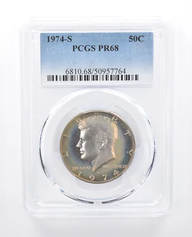 1974-S Kennedy Half Dollar PR68 PCGS Beautiful Tone *8074