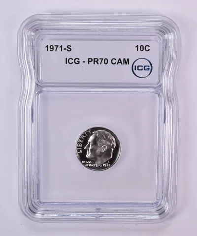 1971-S Roosevelt Dime PR70 CAM ICG