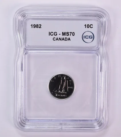1982 Canada 10 Cents Bluenose MS70 ICG