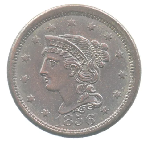 1856 Braided Hair Large Cent N-1 *9413
