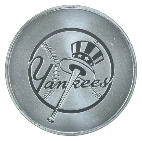1 Oz Silver Round Yankees Baseball New Zealand Mint