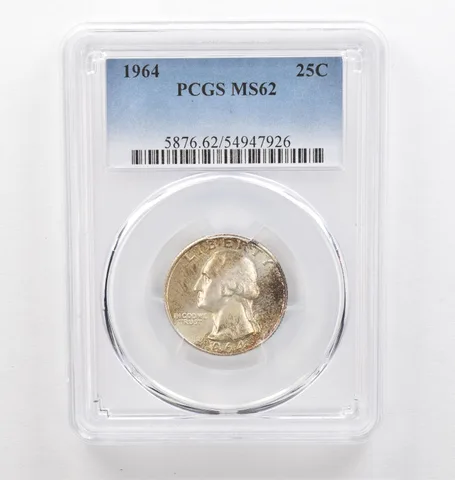 1964 Washington Quarter MS62 PCGS Beautiful Tone *0313