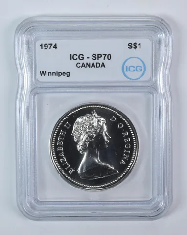 1974 Canada 1 Dollar Silver Winnipeg SP70 ICG
