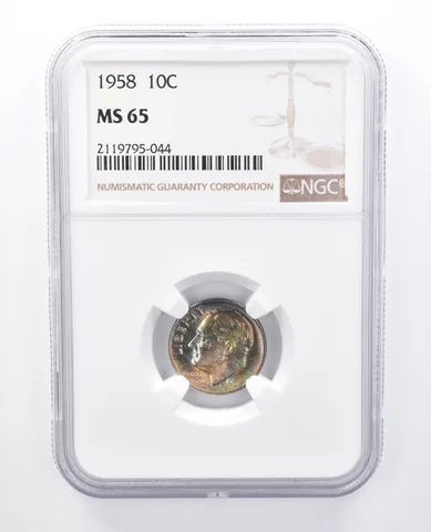1958 Roosevelt Dime MS65 NGC Beautiful Tone *7978