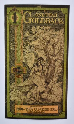 2021 1/1000th Troy Oz Gold 1 Utah Goldback