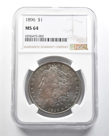 MS64 1896 Morgan Silver Dollar NGC a4328