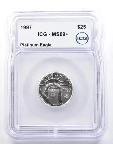 1997 $25 American Platinum Eagle 1/4 Oz Platinum MS69+ ICG