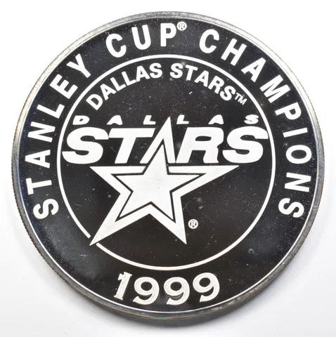 1999 Stanley Cup Dallas Stars 1/2 Troy Pound Silver Art Round *2581