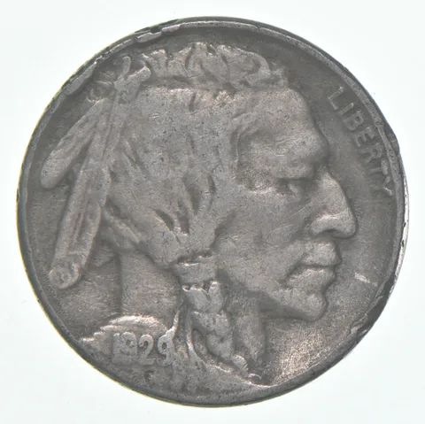 1929-S Indian Head Buffalo Nickel Average Circ