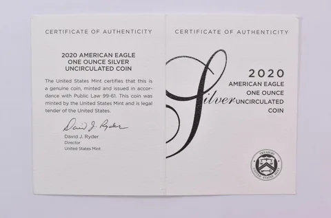 COA 2020-W Burnished Silver Eagle