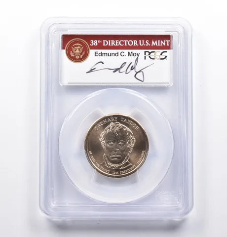 MS68 (2009) Zachary Taylor $1 Edge Error Missing Lettering Moy PCGS *1116