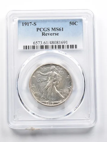 MS61 1917-S Walking Liberty Half Dollar Reverse PCGS *3498