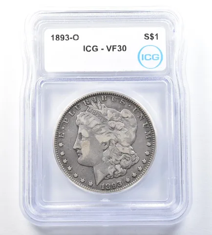 1893-O Morgan Silver Dollar VF30 ICG *8830