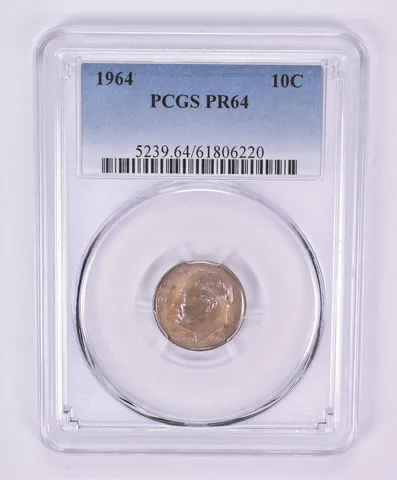 1964 Roosevelt Dime PR64 PCGS Beautiful Tone *1085