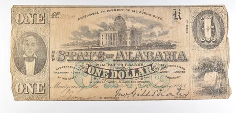 1863 $1 Alabama Obsolete Note *8628