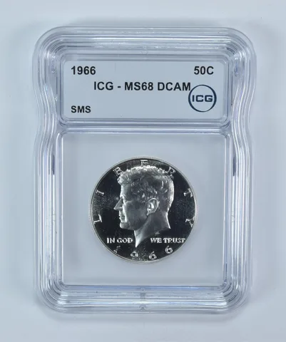 1966 Kennedy Half Dollar SMS MS68 DCAM ICG