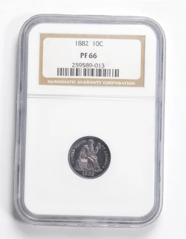 PF66 1882 Seated Liberty Dime - Graded NGC *2273