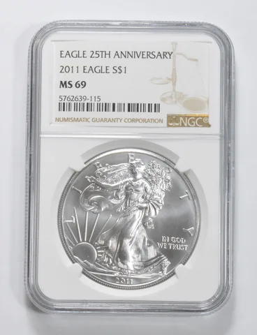 2011 American Silver Eagle MS69 NGC Brown Label