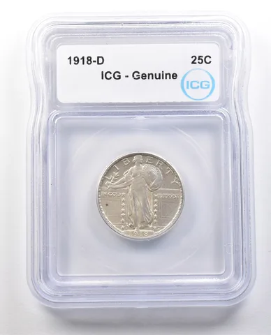1918-D Standing Liberty Quarter Genuine ICG *1207