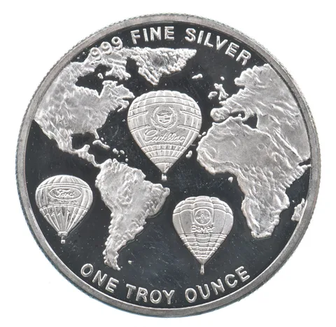 VINTAGE Art Bar/Round 1996 Kodak Albuquerque Balloon Fiesta Silver 1 T Oz *207