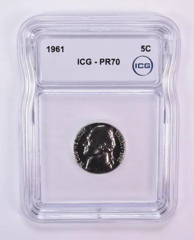 1961 Jefferson Nickel PR70 ICG