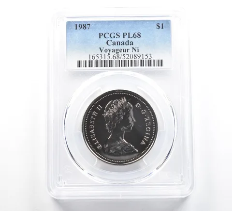 1987 Canada 1 Dollar Voyageur PL68 PCGS Blue Label