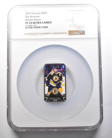2019 Canada 25 Dollars Silver Ray Bourque Boston Bruins PF70 UCAM NGC a8460