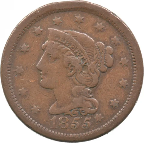 1855 Liberty Head Large Cent Knob On Ear *4789