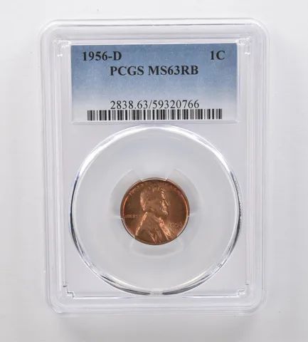 1956-D Lincoln Wheat Cent MS63 RB PCGS Beautiful Tone *2055