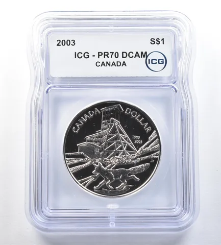 2003 Canada 1 Dollar Silver Cobalt Mining Centennial PR70 DCAM ICG *0782