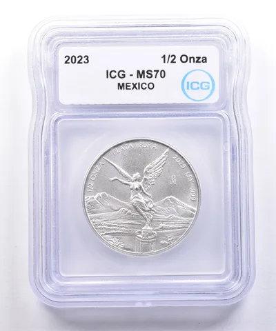 2023 Mo Mexico 1/2 Onza Silver Libertad MS70 ICG