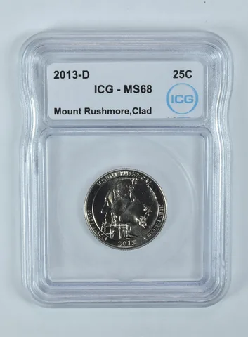 2013-D Washington Quarter ATB Mount Rushmore CLAD MS68 ICG