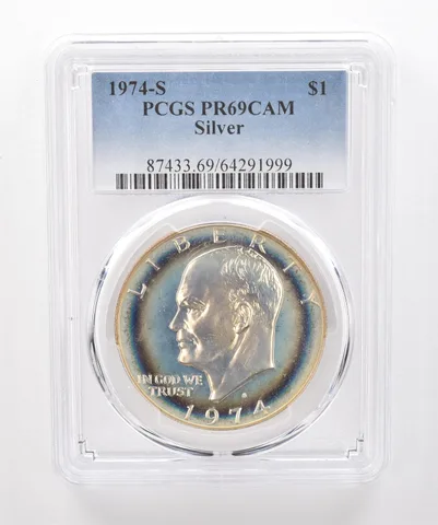 1974-S Eisenhower $1 Silver PR69 CAM PCGS Beautiful Tone *1955