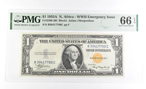 PMG 66 Unc EPQ 1935 A $1 North Africa WWII Emergency Issue Fr#2306 a1110